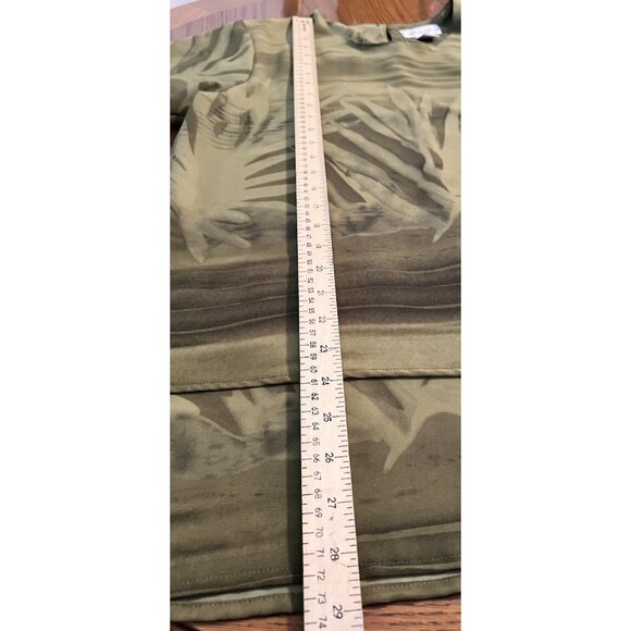 2 Piece Outfit  Short Sleeve Blouse & Long Skirt Women’s Sz Medium Palm Print - Picture 15 of 16